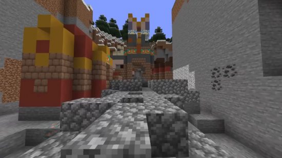 Minecraft Trail Ruins - a scattered, broken ruin being uncovered