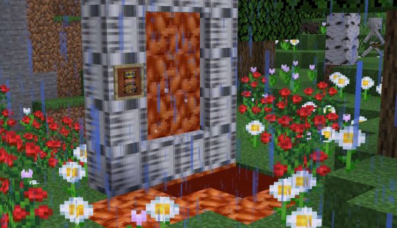 A portal to the Bean Dimension in The Weirdest Mod for Minecraft