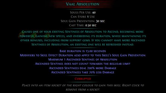 PoE Crucible - Vaal Absolution gem