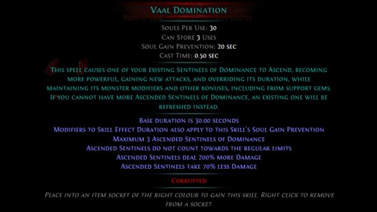 PoE Crucible - Vaal Domination gem