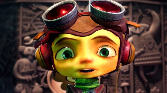 Psychonauts 2 discount leads Double Fine Steam sale - Raz looks on in wide-eyed awe as he floats down into Psychonauts HQ