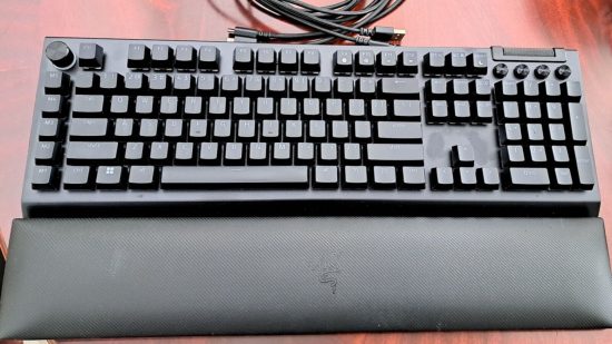 Razer BlackWidow V4 Pro review: A gaming keyboard on top of a wooden surface