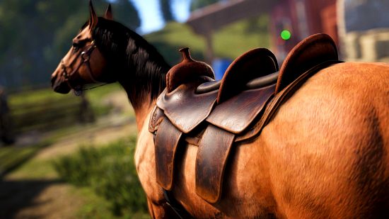 Rust patch notes - a horse with a two-seater saddle on its back