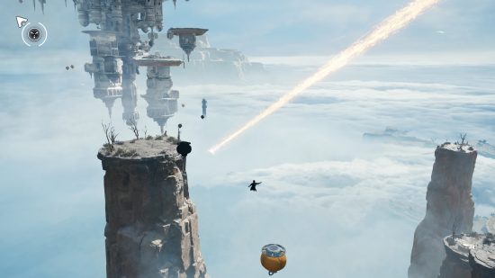 Cal Kestis soars through the air to use the Star Wars Jedi Survivor floating balloons