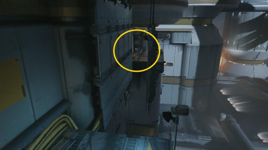 A yellow circle marks the location of more Star Wars Jedi Survivor weapon colors and customization options