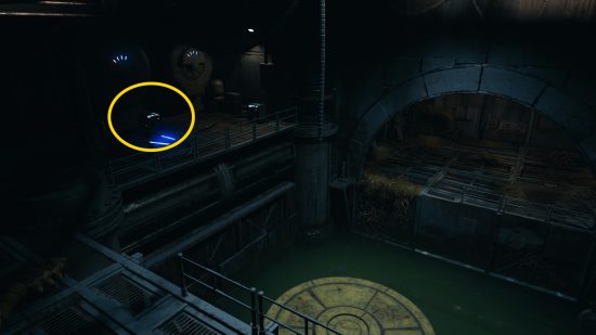 A yellow circle shows the location of the next Star Wars Jedi Survivor weapon colors and customization options