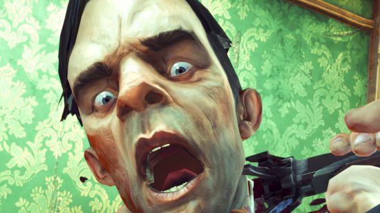 Steam Deck sale gives you Valve verified hits for 75% off: A man with dark hair wears a shocked expression in RPG game Dishonored