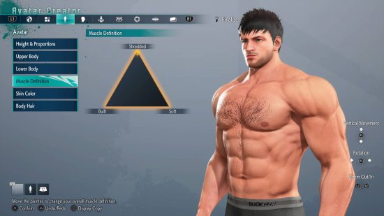 A muscle man is created in the Street Fighter 6 World Tour preview.