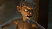 The Lord of the Rings Gollum Precious Edition has a Sindarin surprise: A bald goblin creature with large eyes looking angrily off of the right
