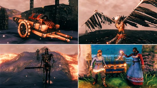 Valheim Ashlands update - the Seige Engine, the Fallen Valkyrie, the Charred, and new outfits coming in Hildir's Quest