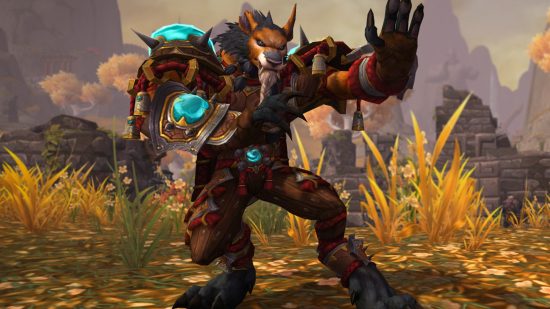Blizzard adds another WoW Dragonflight affix to its nerf pile: A werewolf with huge fans practicing tai chi amid golden wheat fields