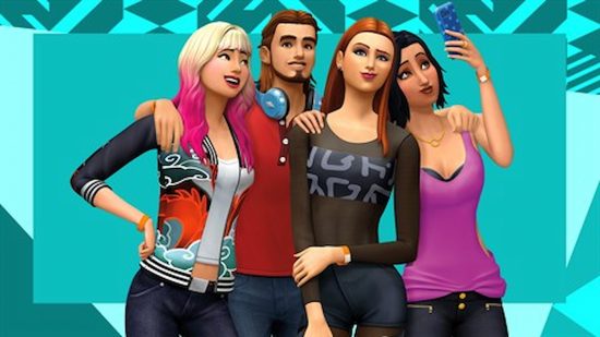 Sims tar en selfie i Sims 4