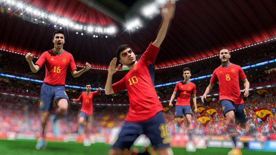 FIFA 23 players celebrating in-game
