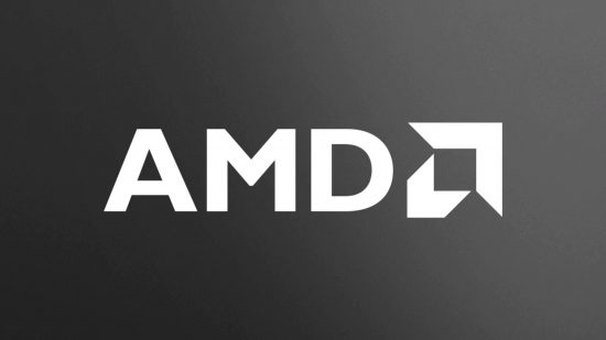 AMD logo white text on a black background