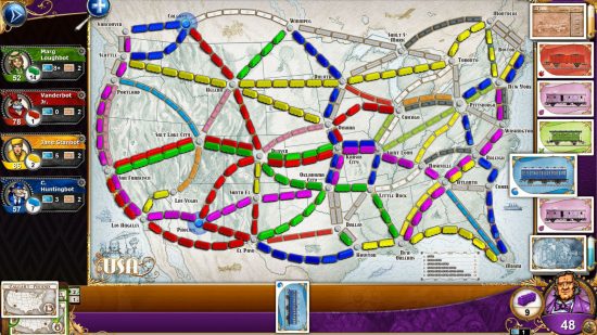 САЩ са покрити с множество различни влакови маршрути в една от най -добрите влакови игри, билет за каране