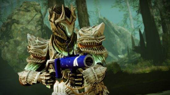 Destiny 2 Ghosts of the Deep dungeon guide: A Guardian shows off a new weapon in the dungeon.