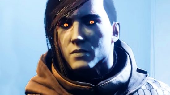 Destiny 2 season 21 weapon changes - The Crow, a black-haired Awoken male with glowing orange eyes.