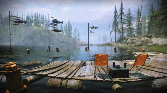 Destiny 2 fishing explained: How to catch, locations, and rewards: The dockside setting for Destiny 2 fishing.