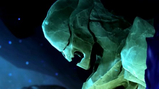 Raise your Destiny 2 Navigator Exotic drop rate just by being helpful: An image of the Thrall Hive Statue in the Ghosts of the Deep dungeon.