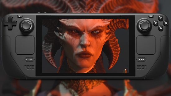 Antagonista de Diablo 4, Lilith, em um convés a vapor