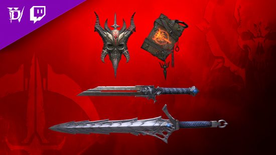 Diablo 4 Twitch Drops - the Rogue and Necromancer cosmetics available for the first week of launch.
