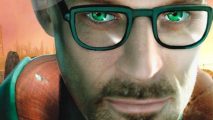 Half-Life 2 Remastered is testing on Steam: A scientist with green eyes and spectacles, Gordon Freeman from Valve FPS game Half-Life 2