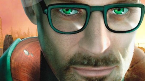 Half-Life 2 Remastered is testing on Steam: A scientist with green eyes and spectacles, Gordon Freeman from Valve FPS game Half-Life 2