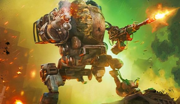 Hawken Reborn is having a rough time on Steam: A giant mech robot with dual machine guns from robot game Hawken Reborn