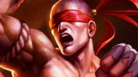League of Legends bug - Lee Sin, a bald monk with a red cloth strap over his eyes
