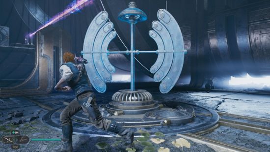 Star Wars Jedi Survivor Devastated Settlement puzzle solution: The spinning device in the first puzzle.