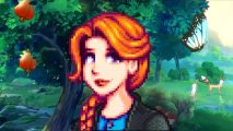 Stardew Valley mod - Leah from Stardew standing in a Monstadt field from Genshin Impact