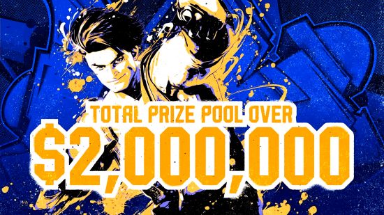 Street Fighter 6 - Capcom Pro Tour 2023 graphic announcing "Total prize pool over $2,000,000" with an image of Luke