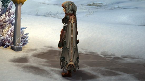 WoW Diablo 4 crossover brings back some fan favorite rewards: An elf woman in a grey tattered cloak stands in a frosty area