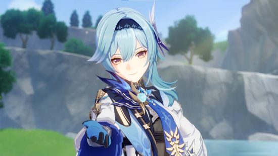 Eula finally returns in Genshin Impact 3.8 after nearly two years away: anime girl with blue hair and blue clothes