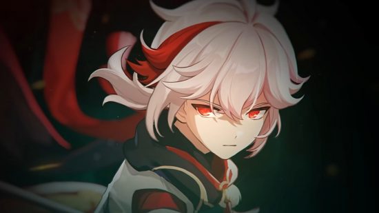 Genshin Impact 3.7 boss rush event is handing out Primogems: anime boy with white hair and red eyes