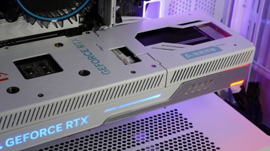 Image of the white edition Inno3D RTX 4060 GPU.