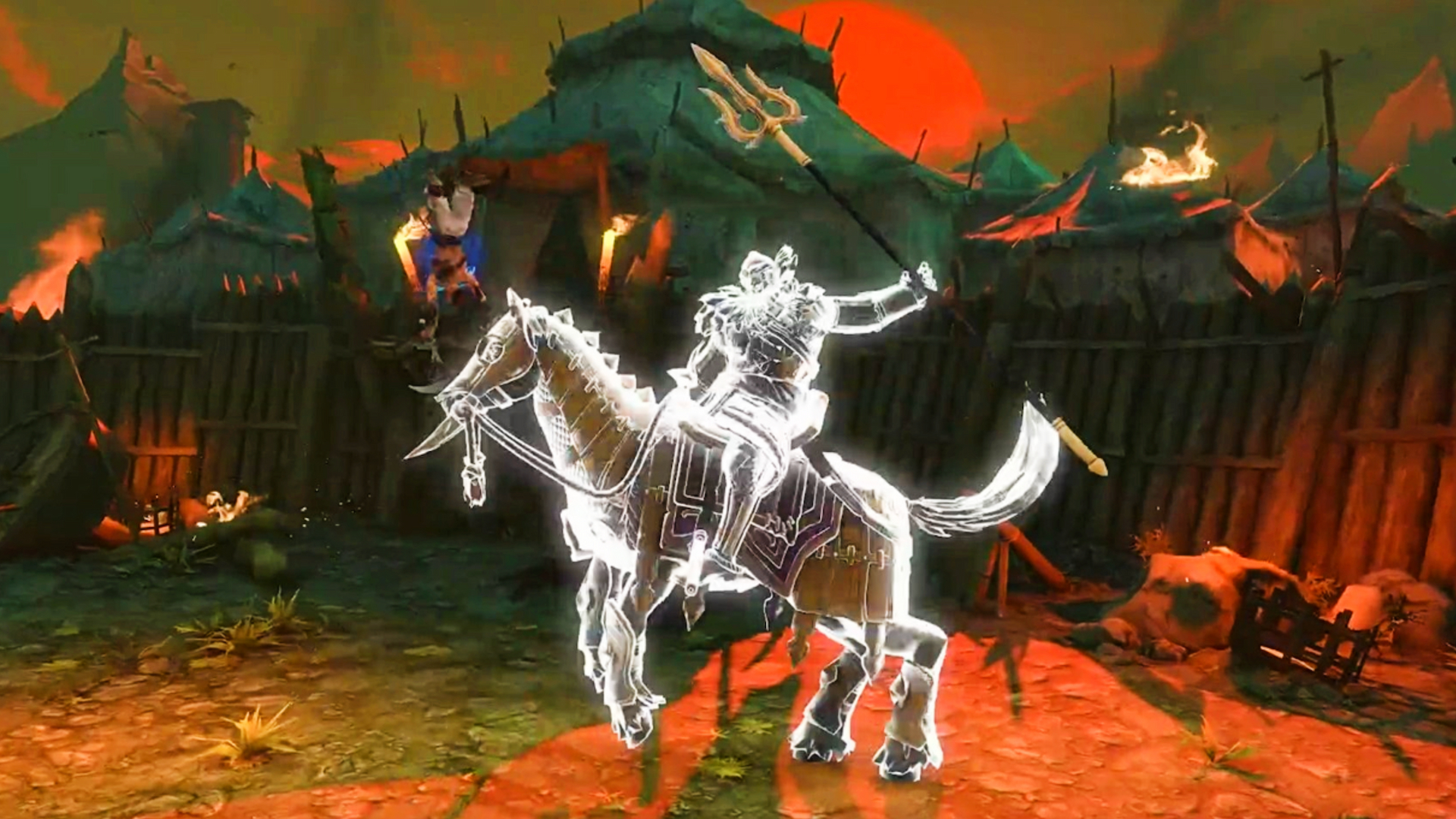 A screenshot of a white glowing horse from the upcoming Prince of Persia game