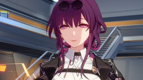 Honkai Star Rail 1.2 leak will help you pre-farm for Kafka and Blade: anime girl with purple hair smiling