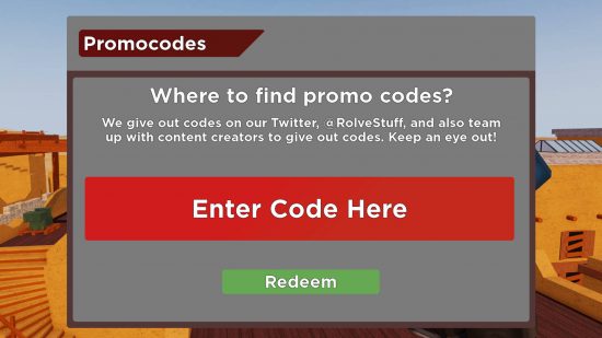 The code redemption page to enter all the Arsenal codes.