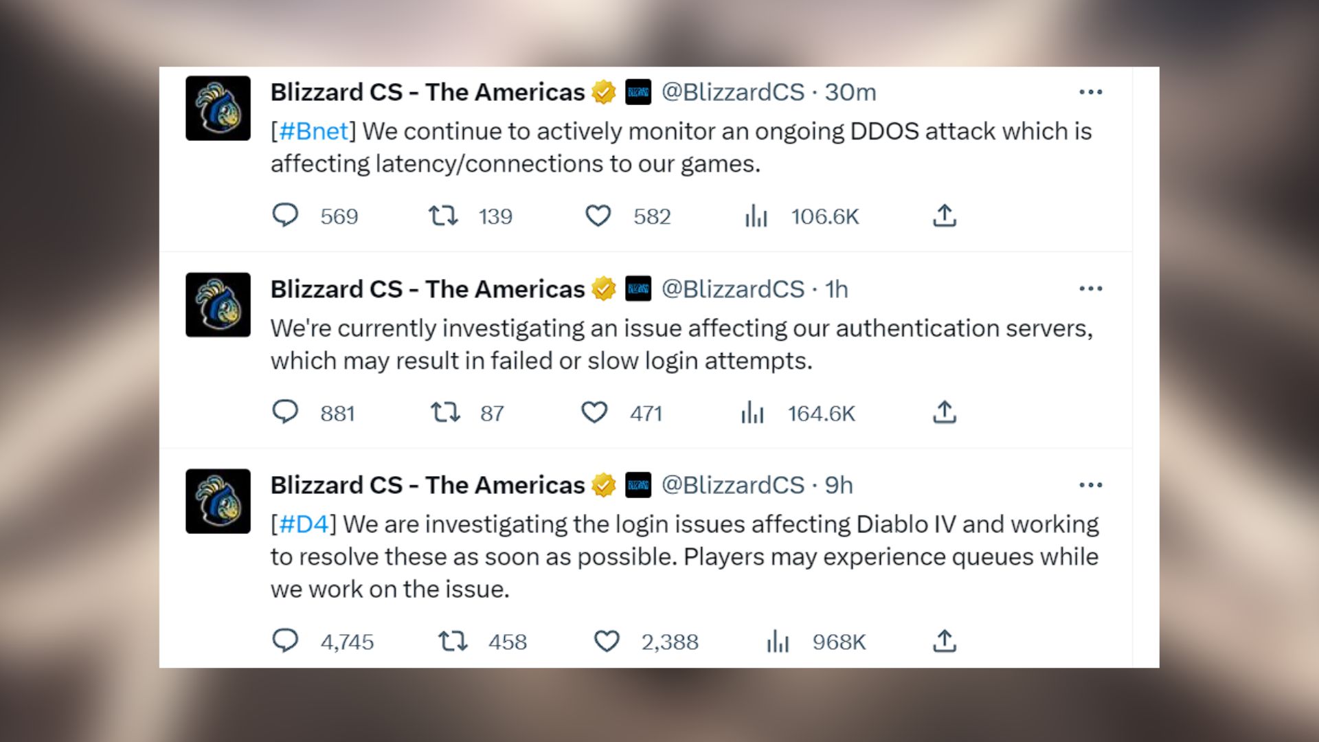 Diablo 4 and Battlenet games suffer Blizzard DDoS attack
