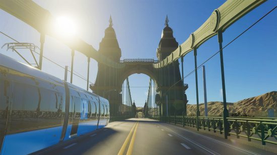 Cities Skylines 2 pre-order sale: A train crossing a bridge in city-building game Cities Skylines 2