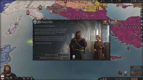 Crusader Kings 3 Wards and Wardens - an in-game event for a 'fated child.'