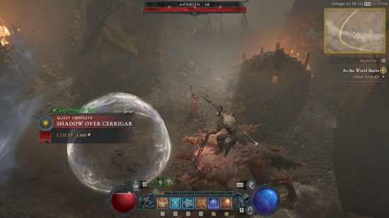 Diablo 4 Astaroth boss fight - be careful of his swinging attack