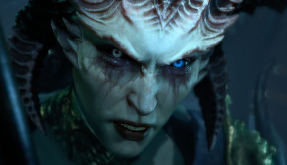Diablo 4 ending sees Lilith staring with piercing blue eyes.