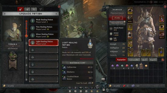 Diablo 4 quests include a healing potion improvement