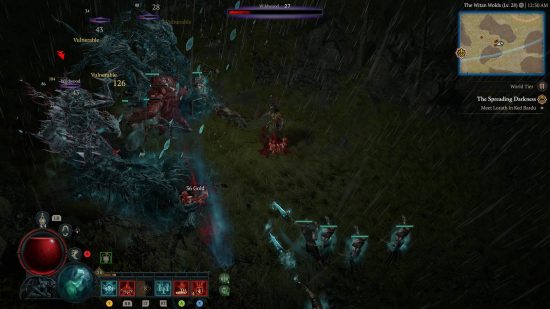Diablo 4 levelling guide: A battle occurs in the dark depths of Sanctuary