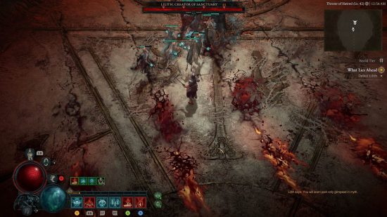 The Diablo 4 lilith boss fight has two phases
