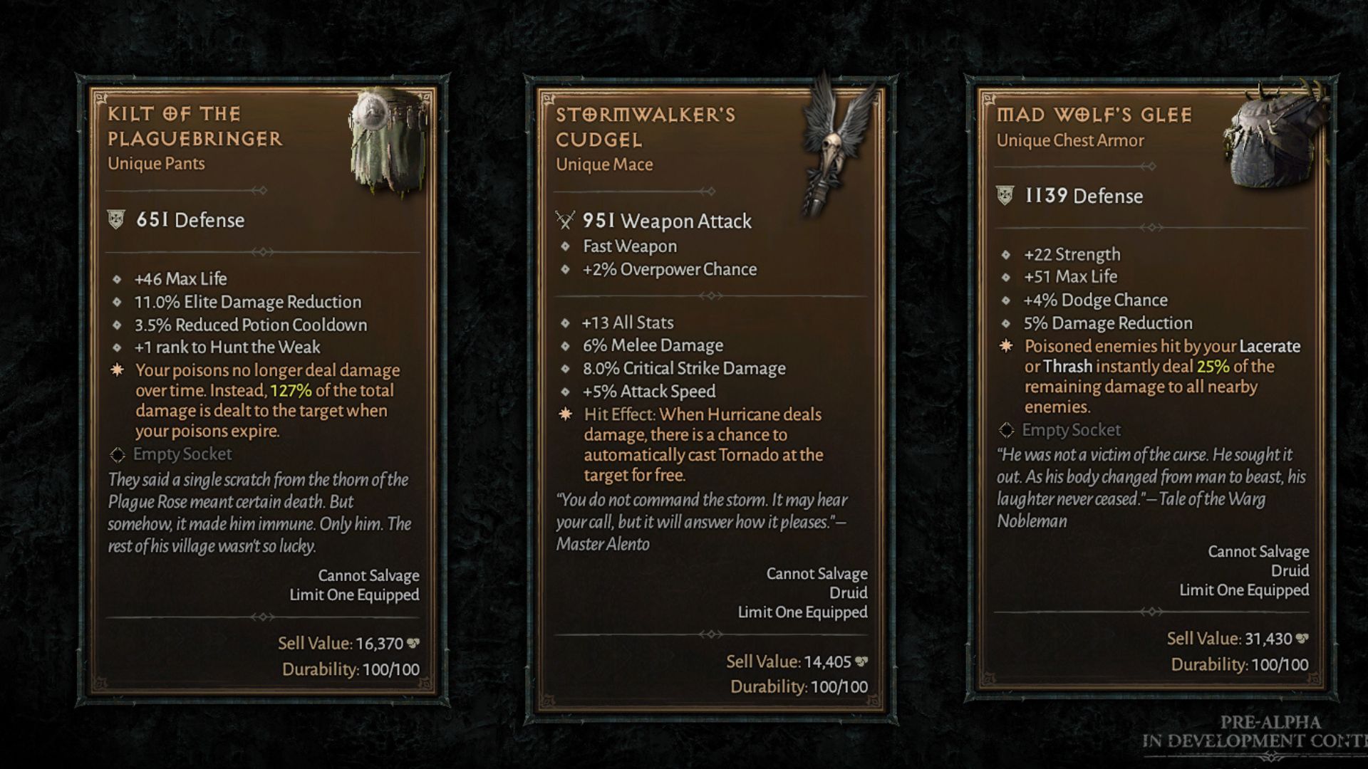 Diablo 4 uniques could include any class specific item
