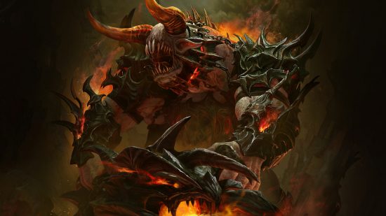 Diablo Immortal Destruction's Wake patch notes - Vhansoon, a grey demon with orange horns and large teeth.