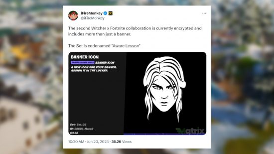 Another Fortnite Witcher collab is on the way, with Ciri this time